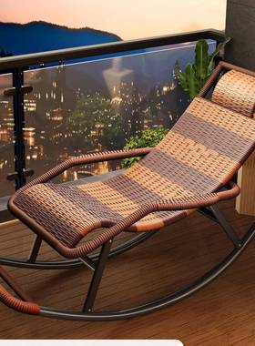 藤编藤椅摇摇椅躺椅2025新成人可UPB睡觉人大阳睡台款家用休闲坐