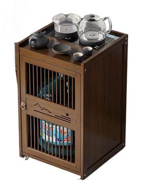 入茶式一体茶几办嵌公室子茶边柜家用移动茶QPY台单门水柜烧水煮