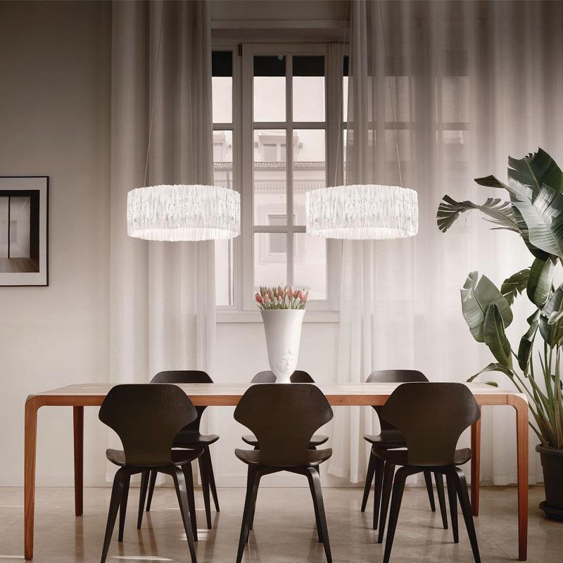 新款厅克力简约圆形餐厅卧艺术吊灯不亚锈钢室书846房客创意设计