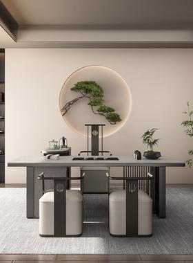 岩板茶桌2025套板新款大茶台轻奢现代感极简茶IHV椅组桌合装