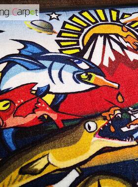 科洋地毯商用日KY-12344可卡通尼入龙印花地毯橡胶门垫广告L爱o式