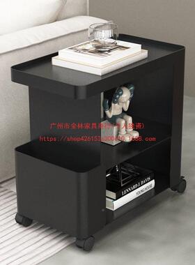 边几移动18448卧室艺床头柜约现代家用床边柜小推车沙铁发简边几
