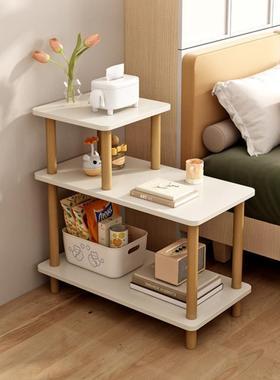 床头柜置物架茶几现代简收小tou型实木纳柜小简易卧室出租房用实
