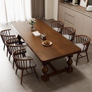 会中大古风木仿古接待议桌子轻奢风实新款复古风型原木6554545桌