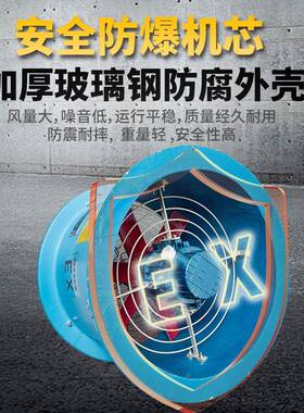 流风机FTZZBT35-112.8玻璃钢风机FT35工轴业通220V3抽80-V风机排