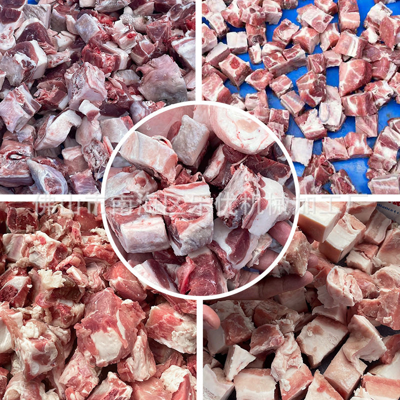 厂家直销牛腩肉块机 猪蹄鸡鸭冻肉切块机禽类二维切丁机剁排骨机