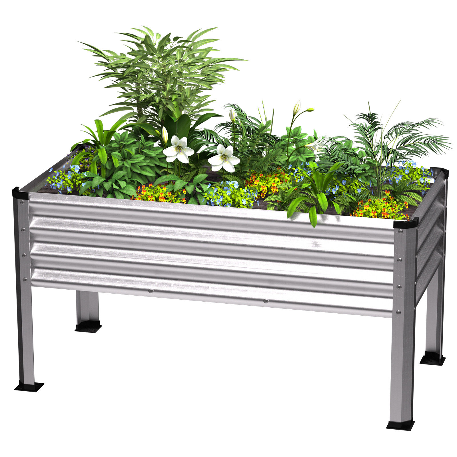 跨境种菜专用金属种植箱框菜床蔬菜种植露台楼顶户外庭院花园床