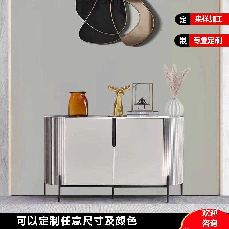 轻奢风岩板餐边柜现代简约客厅储物柜入户玄关隔断柜小户型收纳柜