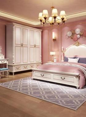 美房式家风格主卧室现代儿童主公床女孩简约欧OPE式具套装组合