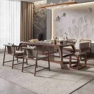 宋式美WSN馆学中实木茶桌罗汉床全套新办式公室茶茶楼泡茶桌椅茶