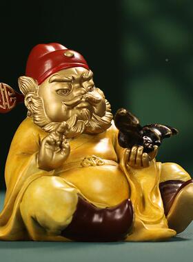 全公铜彩铜天师摆钟馗铜像客厅办室桌面装饰品家玄关XVP居工艺品