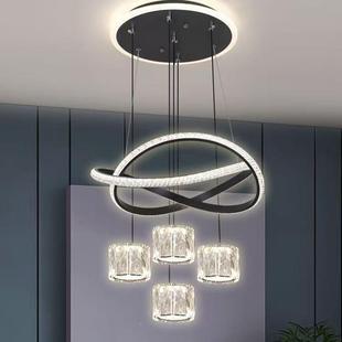 led餐厅水晶吊灯现代简山约款542饭餐桌灯家厅用护眼智能中新灯具