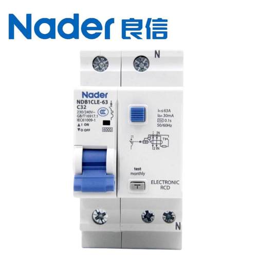 Na6der上海良信NDLNDB1CLE-3系列漏电开空关3mA断路器气开关01P+N