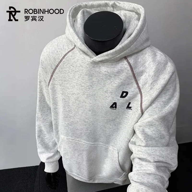 罗宾汉美式休闲卫衣男款拼接解构