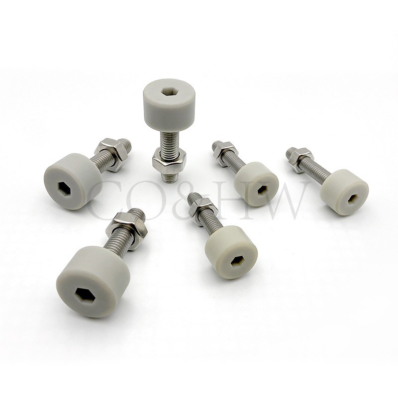 (灰色)低回弹聚氨酯SLUNA3 4 5 6头部内六角孔型带挡块缓冲螺栓