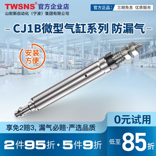 TWSNS小型气缸CJ1单动微型气缸4*5/4*10/4*15/4*20定制