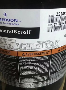 ZX38KC-TFD-524 ZX38KCE-TFD-558 ZS38K4E-TFD-550低温谷轮压缩机