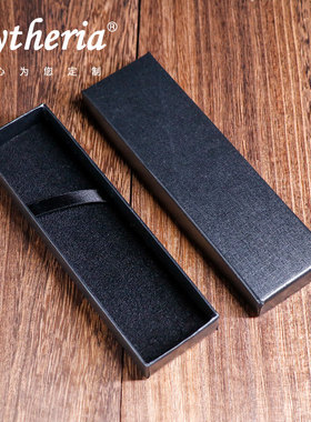 新品黑色天地盖丝带包装盒 礼品文具收纳盒 金属钢笔礼盒定制Logo