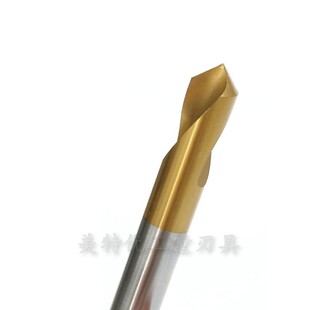 赣刃白钢定心钻头高速钢镀钛涂层定位钻定点倒角120/60/90度加长.