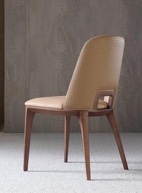 服I嘎吱/严选意式轻奢餐椅VGC/舒中久坐古白2蜡木榫卯实木靠背椅