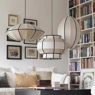 厅新中式创意奢华田园个性弹民力布吊灯酒店客厅344餐宿房书民宿