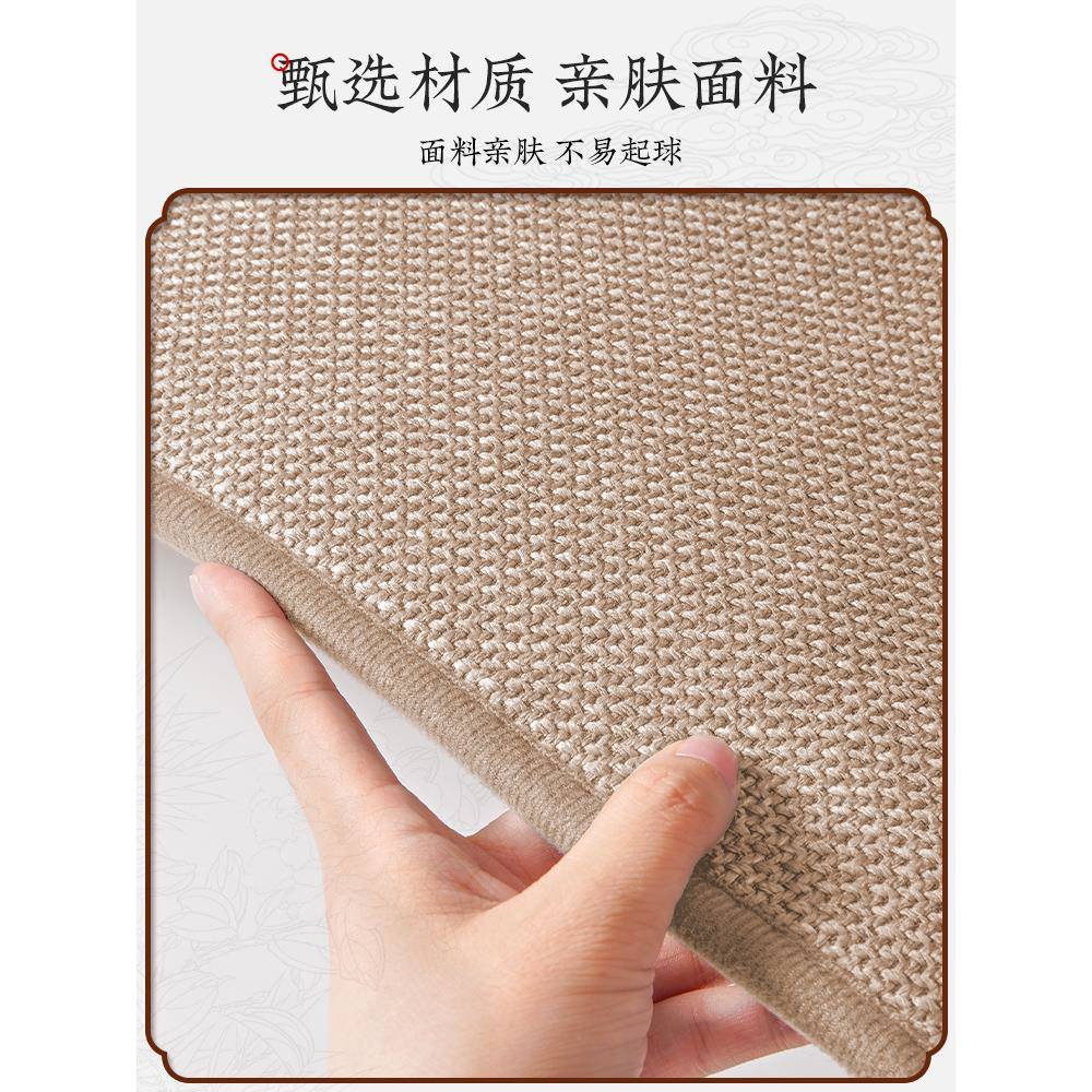 飘AL934155窗通垫窗台日式简约麻风棉格四季用薄款防滑垫卧室阳台