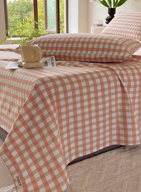 厂家YFN直销代全纹棉老粗布床纯色加厚斜棉被单外出纯枕单套宿舍