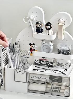 YNP桌面抽屉式洞洞板公纳盒学办室书桌收上生可爱文具杂物笔筒置