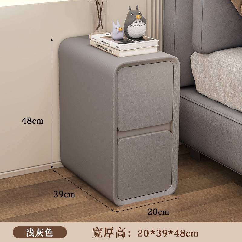 fLE简约现代床头柜奶油床边柜实木收纳新款轻奢卧室小型储物家用