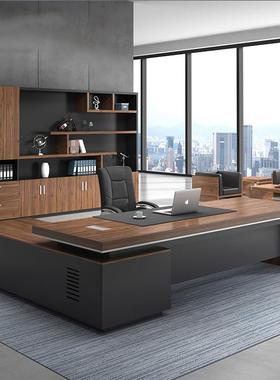 新款办公桌老板GDI代简约大现班桌总裁桌办家具经公桌理组合办公