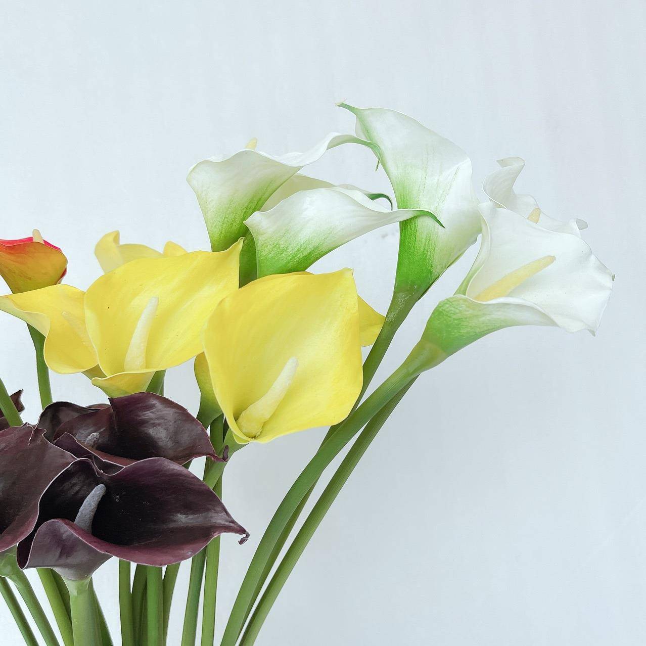 高品师质海现代简约仿真紫黑手感PU马蹄莲花芋艺设计色样板NNA房