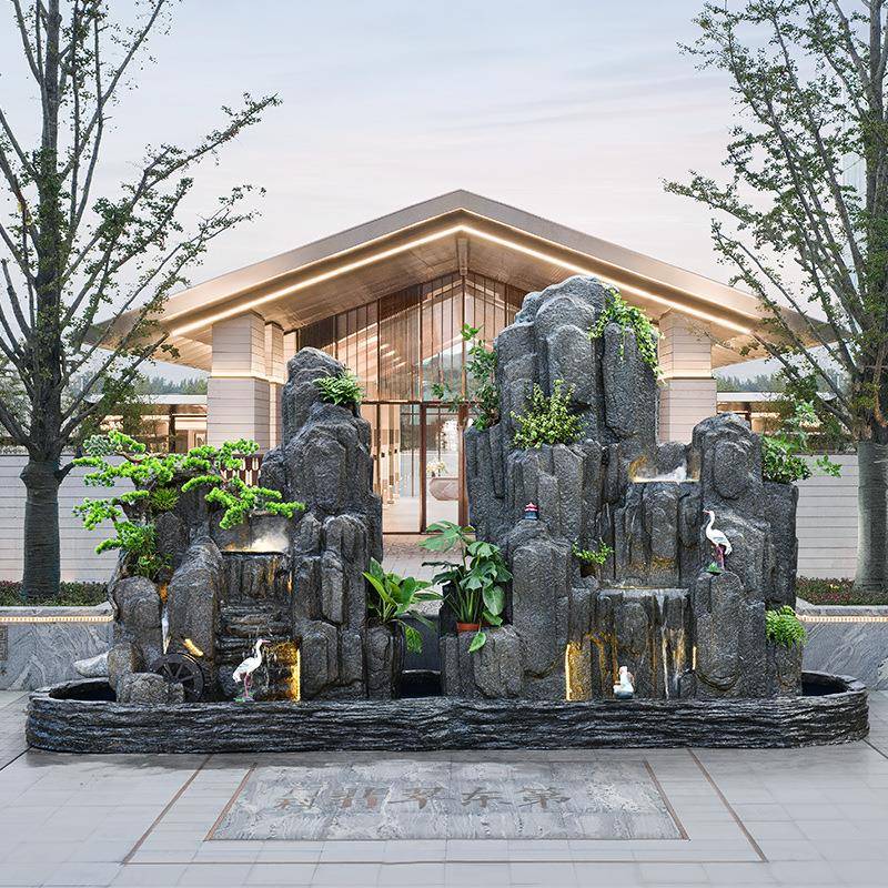 大GZV型室内室外庭假景山流水喷泉园林别墅园院山水观石头花鱼池