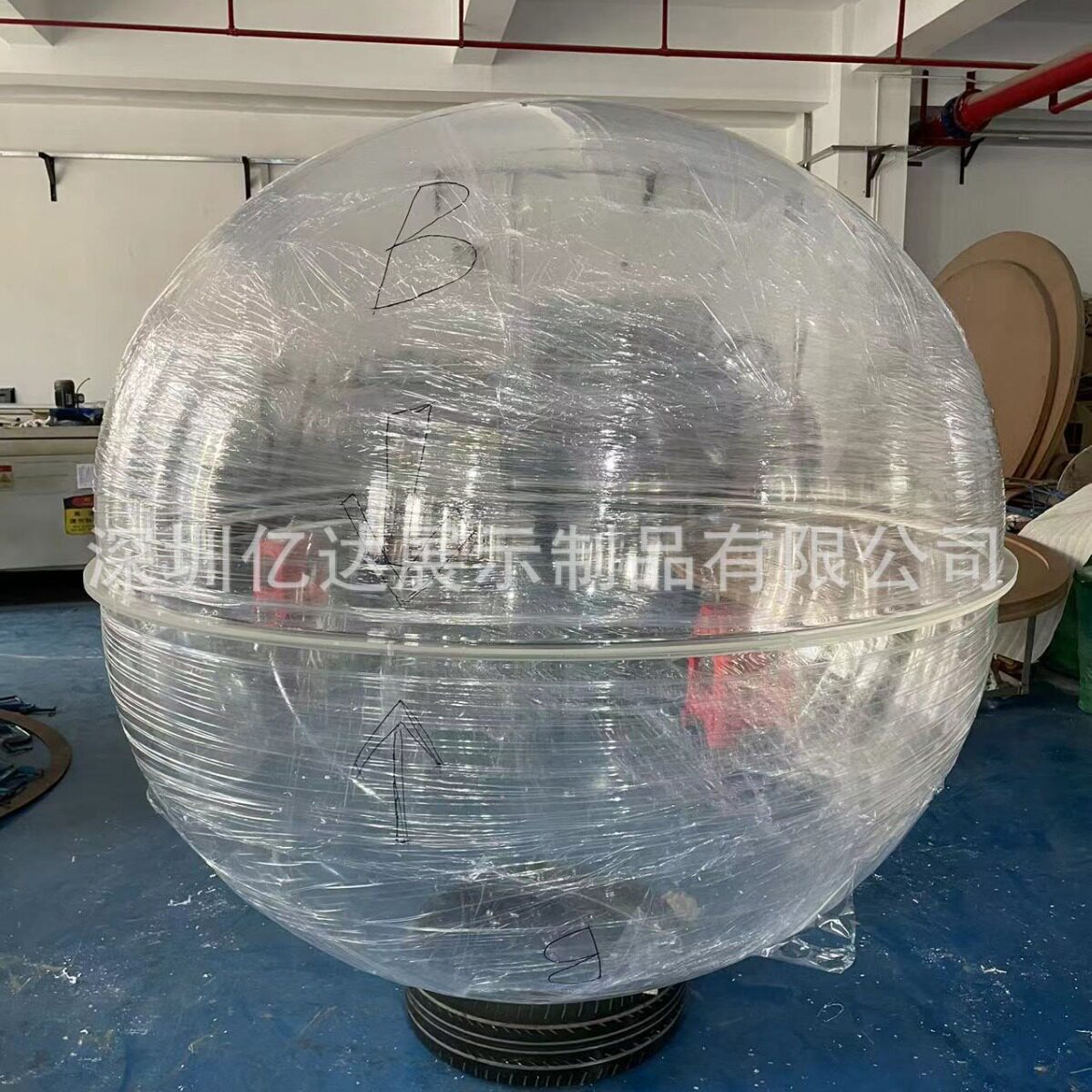 亚克力球透明空心球球罩可进人1.8米直径圆球亚克力圣诞橱窗道具