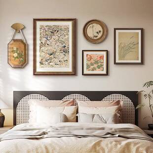 式中国风客厅装饰画美式卧复挂画餐古厅花鸟DY754092组合画法新中