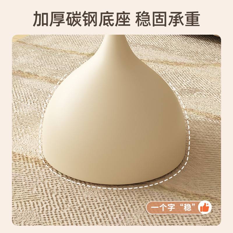 奶油风玻璃边几家用客厅沙发侧边柜小茶几2025新款创意小桌子圆桌