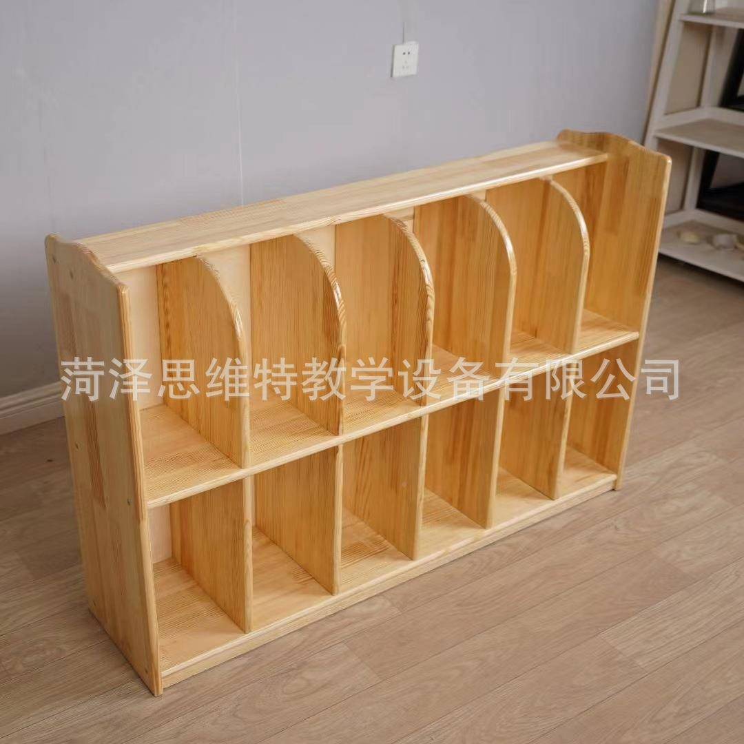 厂家直销UOW儿幼儿早教实木书包柜童木制多园格分类纳收多功能柜