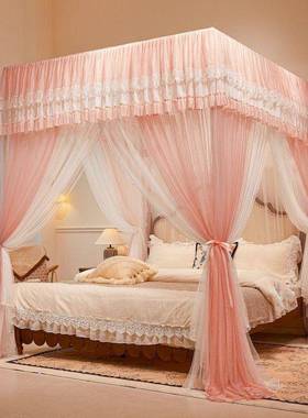 密5202新款双层纱宫廷落地式三开门帐公主风NRB加加厚烤蚊漆支架