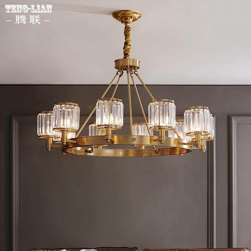 美式客厅全铜水晶气吊灯卧室房间别大吊灯现代大饭厅660墅书房灯,家装灯饰光源,智能吊灯,淘宝优惠券,粉丝福利购,淘宝优惠卷