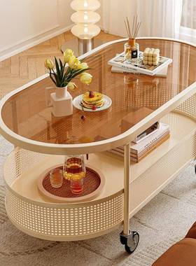 ir奶油几可风发边移动小户型厅CNA客沙侧边柜边茶几简