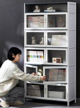 简书架落地书柜儿童读阅区储绘49153本架靠墙置物架客厅家用易收