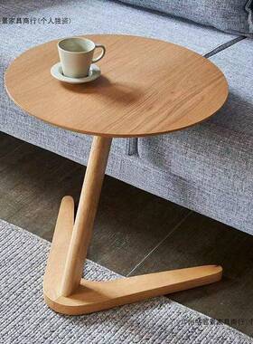 实木床边可移动家圆34190用客厅小桌简约酒店民宿沙几发边几头小