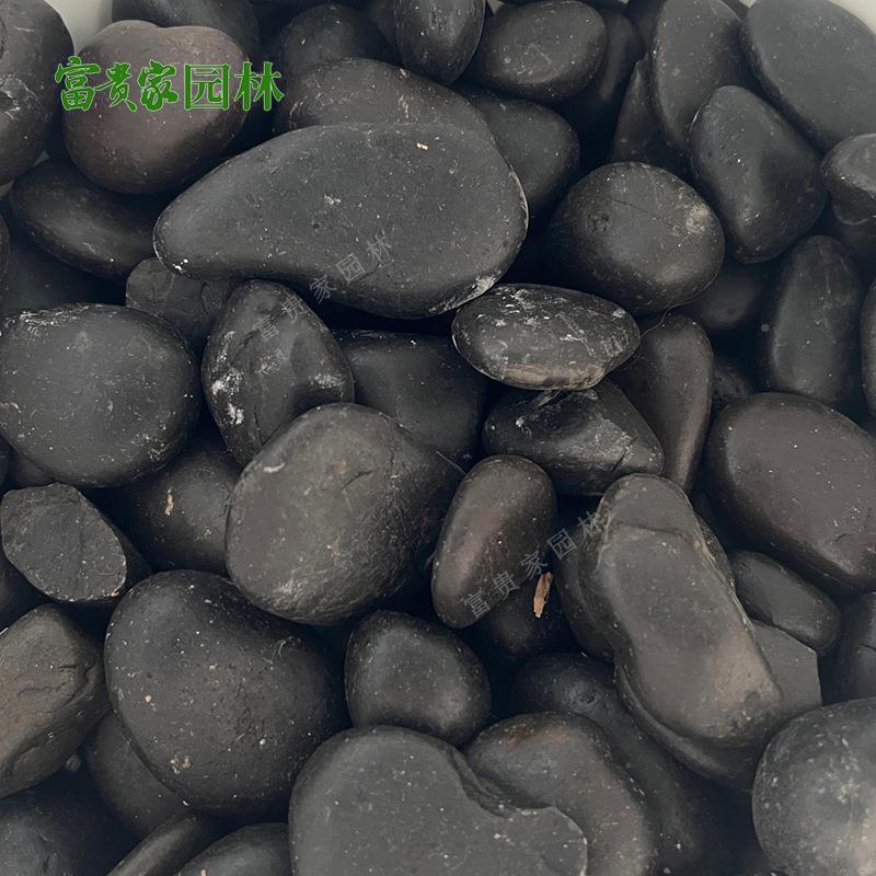 2-公3分普抛色雨花709石卵,深圳林园铺路造景装黑饰鹅石小石头黑