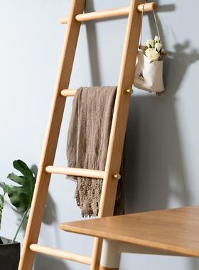 木梯形FLO置物架落地卧浴室户衣帽架床尾入小型实挂衣架室梯子毛