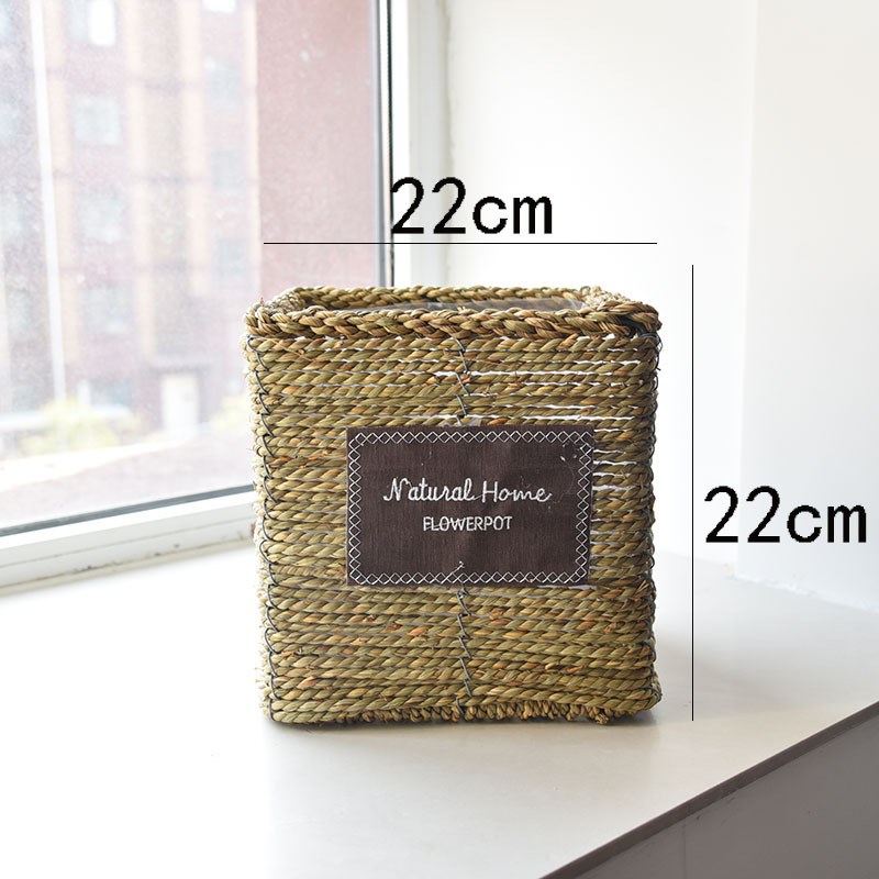 草编花盆藤编特大花盆套编织手工客厅阳台酒店装饰花篮花盆
