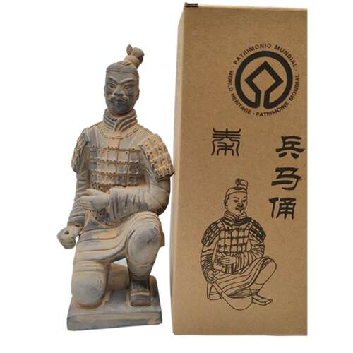 兵马俑西安旅游纪念品仿古摆件工艺品25cm秦俑秦始皇泥人泥塑单俑