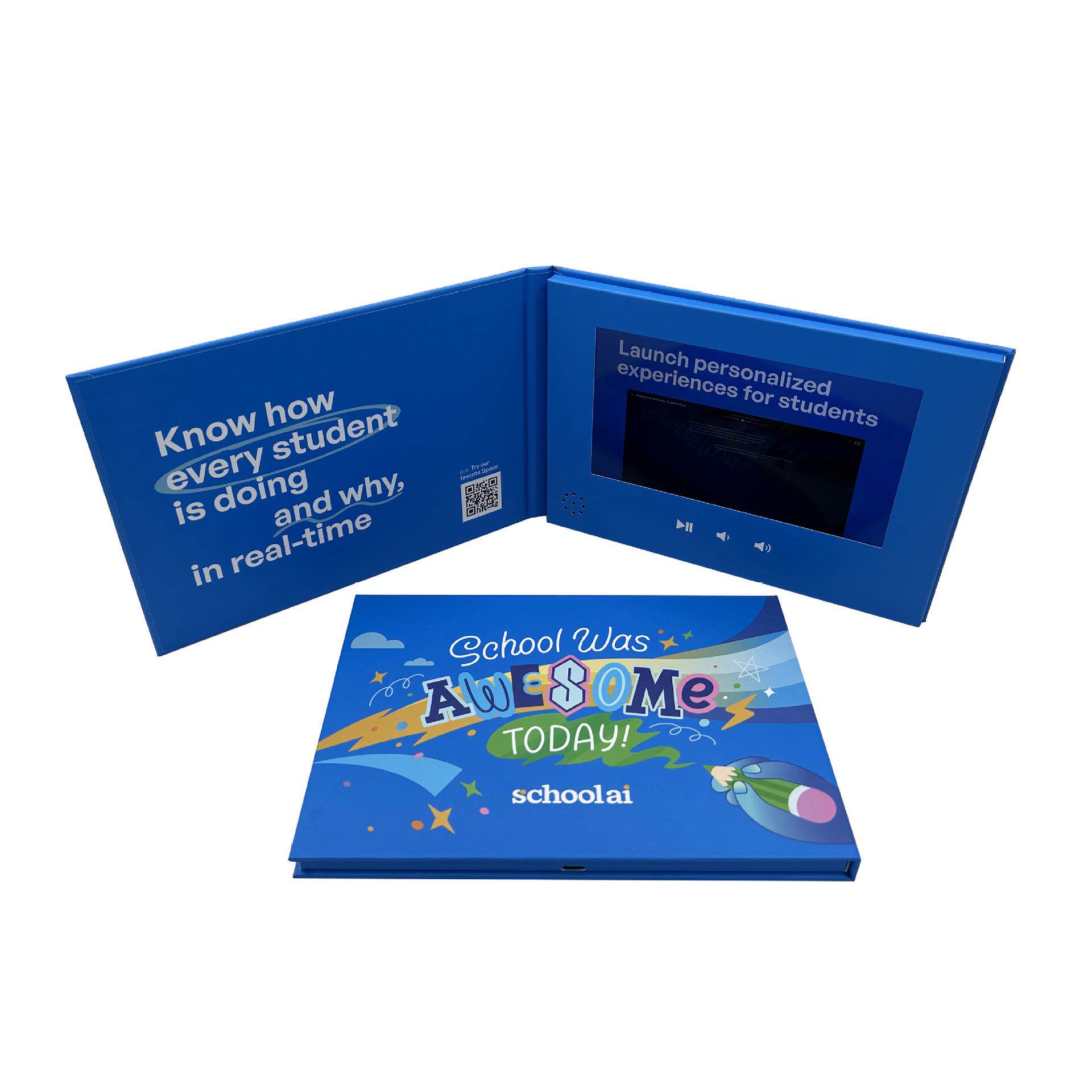 定 制跨境视频贺卡立体贺卡高级感LCD圣诞贺卡企业视频宣传册