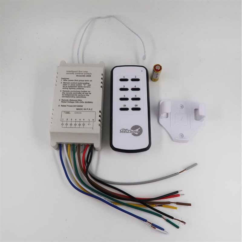 美众六路遥控开关智能无线遥控器宽电压6路遥控分段开关 可穿墙