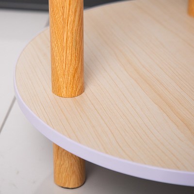 出租房小桌子客厅圆形双层茶几 小户型家用床边小书桌沙发边几