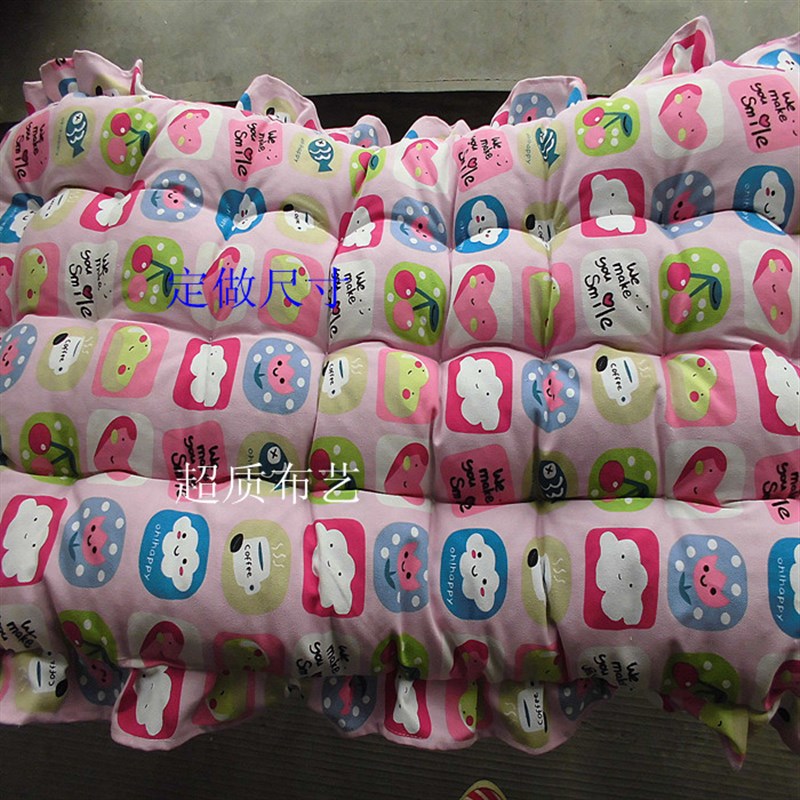 帆布卡通印花长方凳子垫 花边荷叶边椅垫 换P鞋凳子垫 泡泡棉垫
