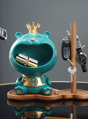 2022新年萌动虎玄关钥匙收纳摆件春F节招财年会送礼家居客厅装饰